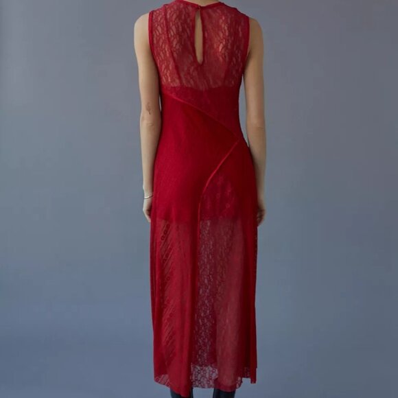 Urban Outfitters Maxine Knit Lace Midi Dress Size Small - Picture 2 of 15